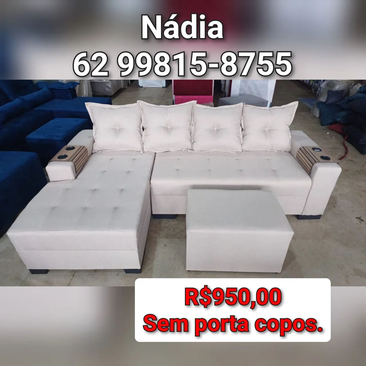 SOFÁ 3 LUGARES COM CHAISE ***1020