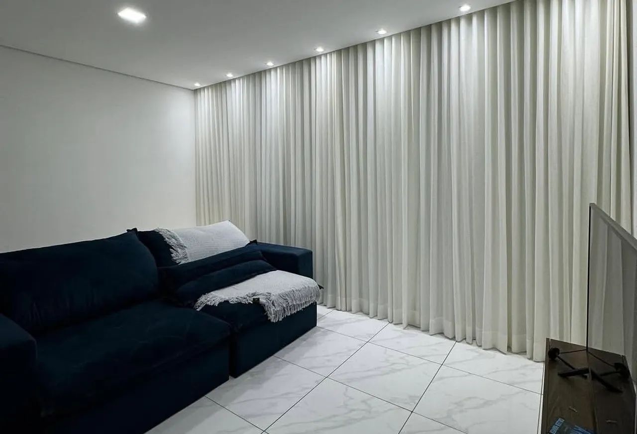 Cortina em linho master marfim com forro de microfibra e Blackout  - Foto 4