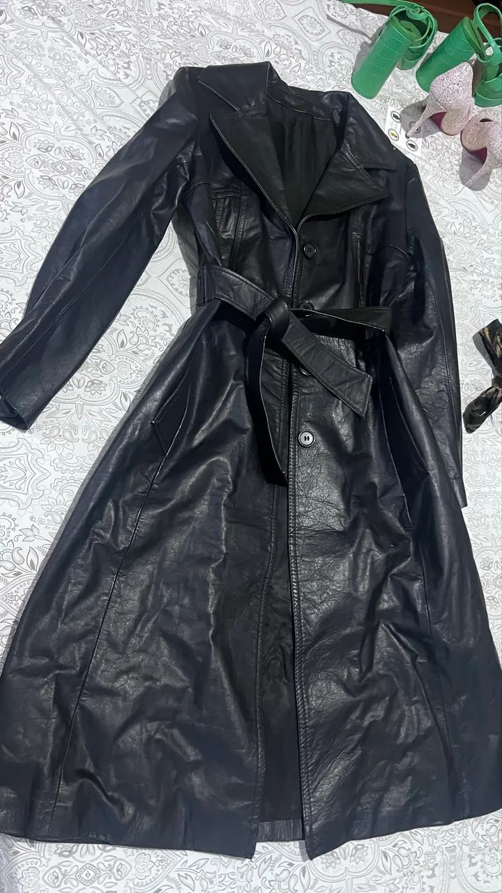 Trench coat genuine leather