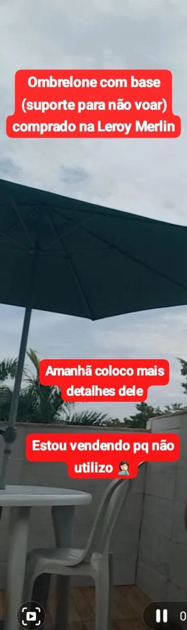 Ombrelone de aluminio com suporte de peso 