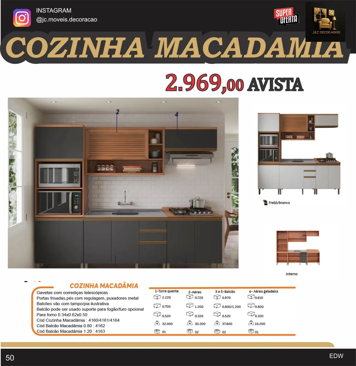 COZINHA COMPLETA MACADÂMIA 