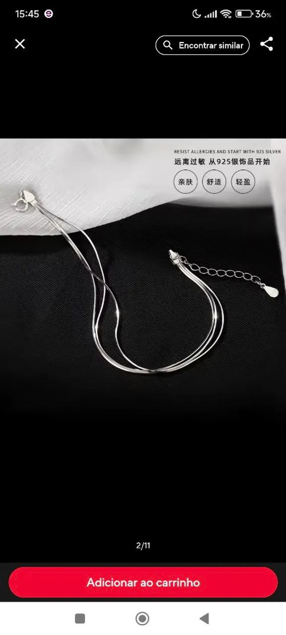 Pulseira prata 3 fios