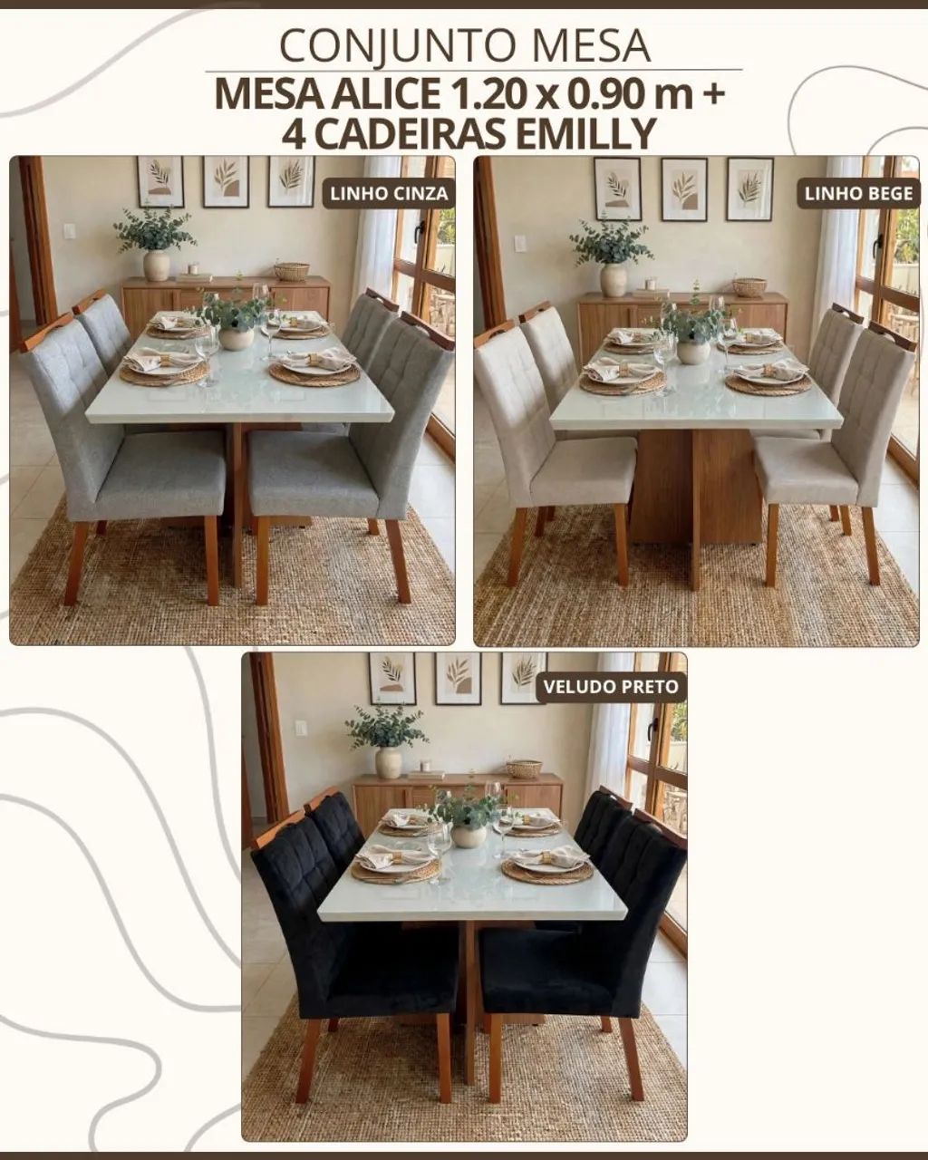 Conjunto mesa Alice 
