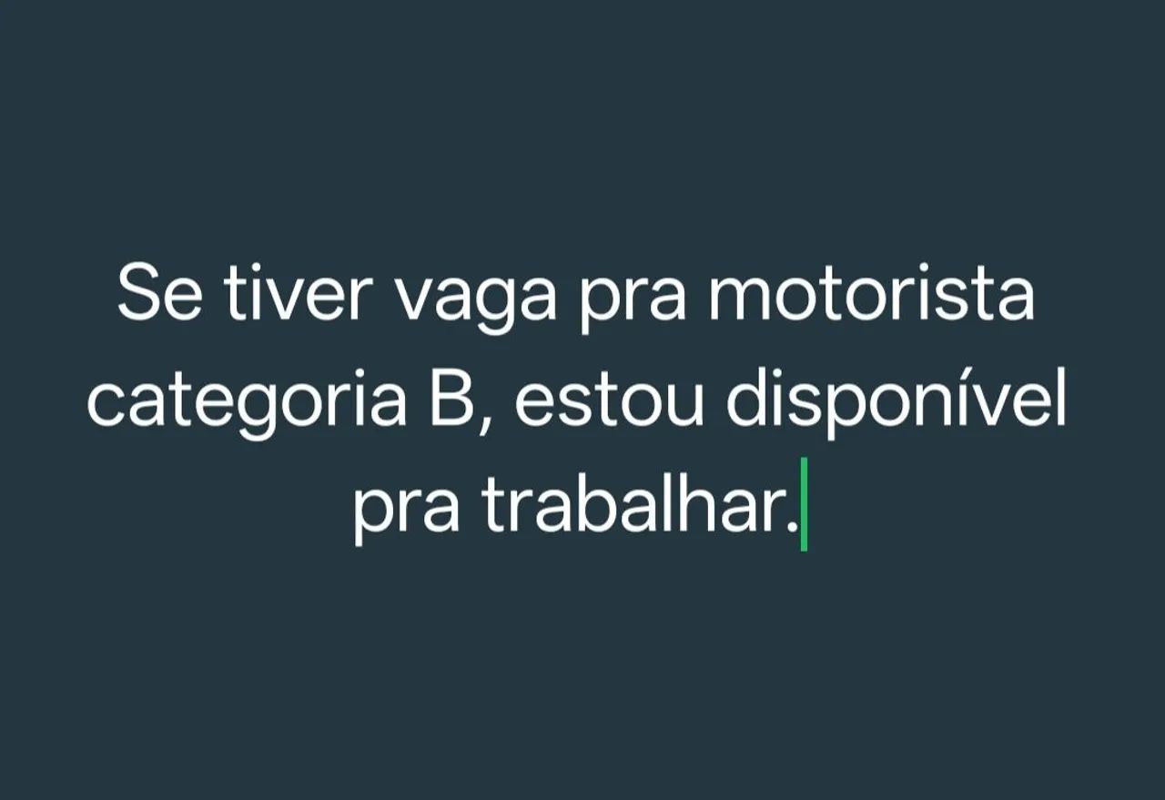 Disponível pra trabalho.