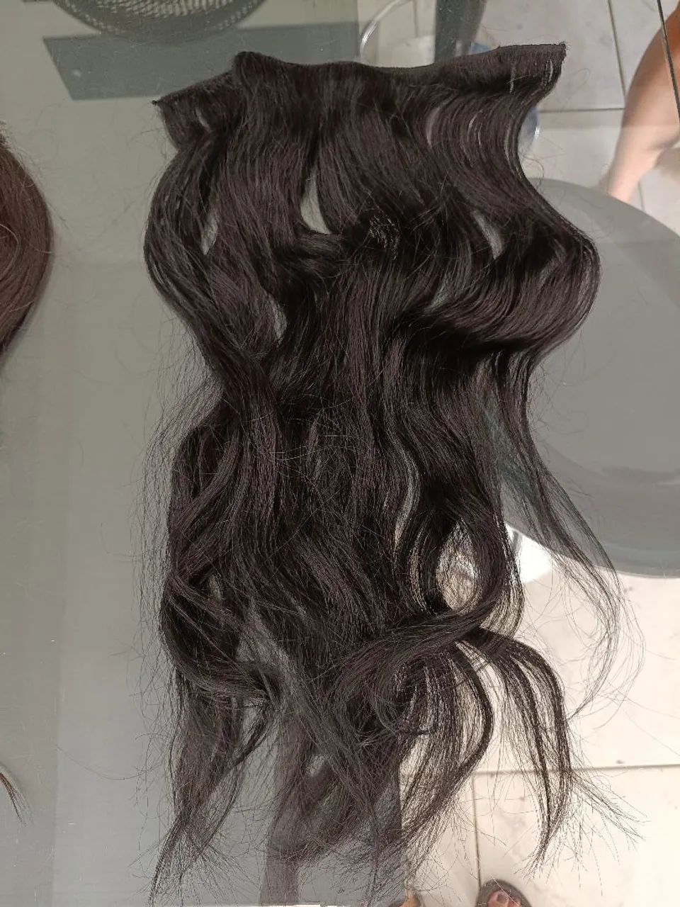 Mega Hair/Aplique Ondulado Preto e castanho - Foto 2