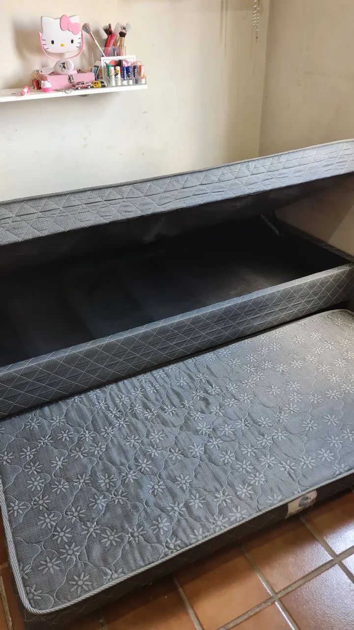 Cama box baú solteirão com cama auxiliar 