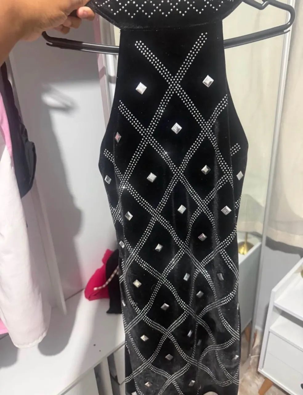 Vestido de veludo preto 