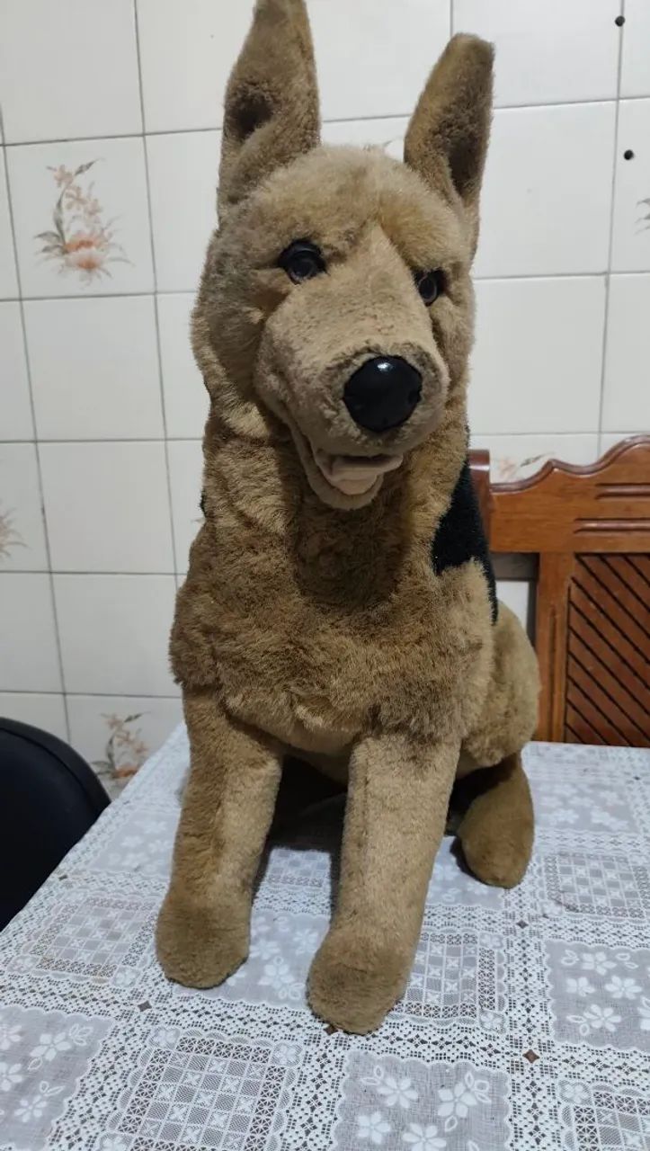  Pelúcia Pastor Alemão 60 cm Vintage Importada de Londres