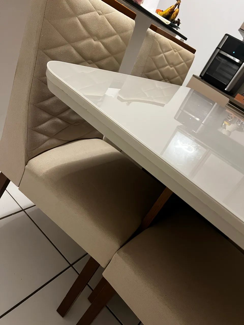 Mesa 4 cadeiras com tampo de vidro.  - Foto 3