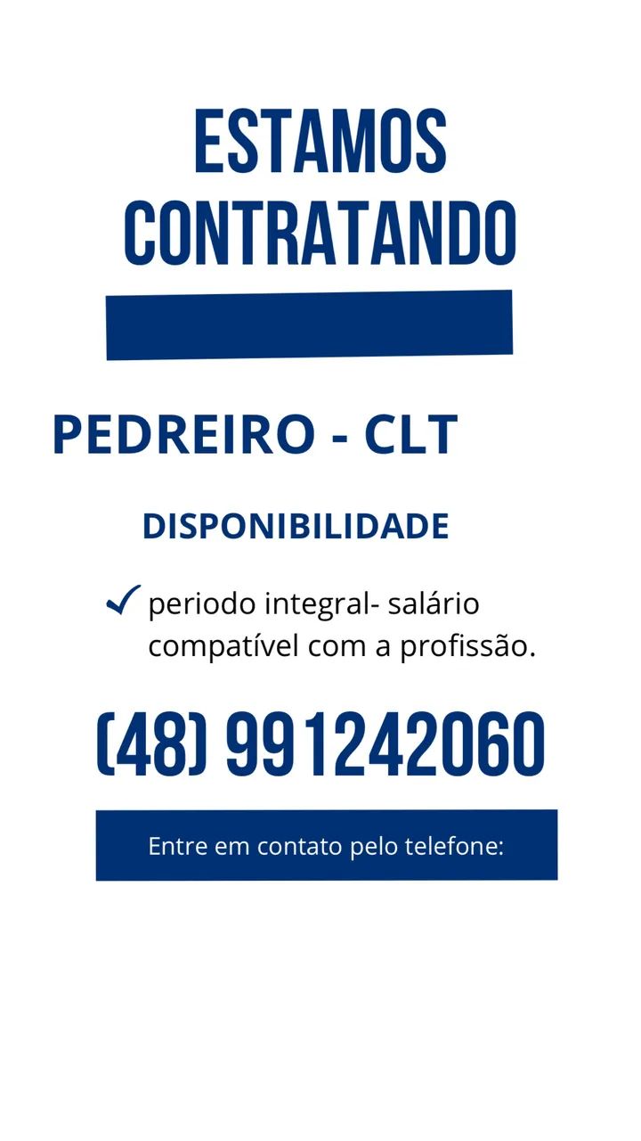Vaga Pedreiro CLT
