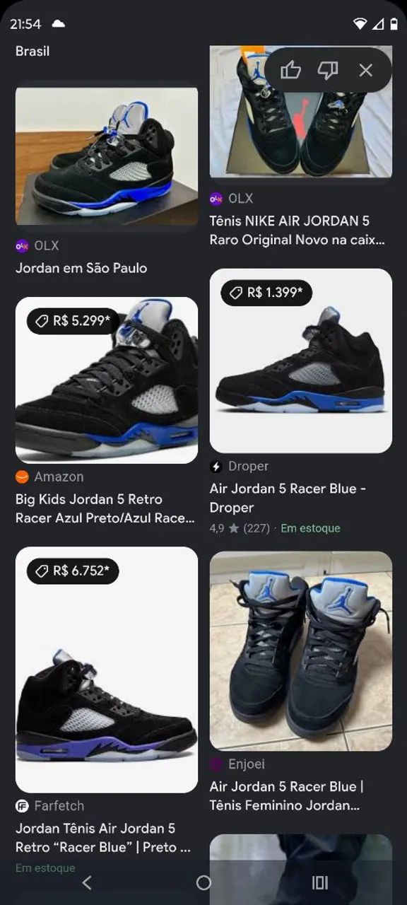 Air Jordan 5 Race BLUE,43/44 usado 2 vezes original - Foto 4