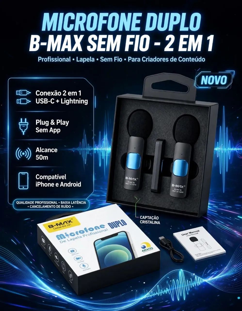 Fone de lapela IOS