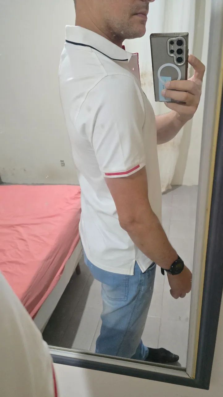 Camisa polo branca Roussini IMPORTADA - Foto 3