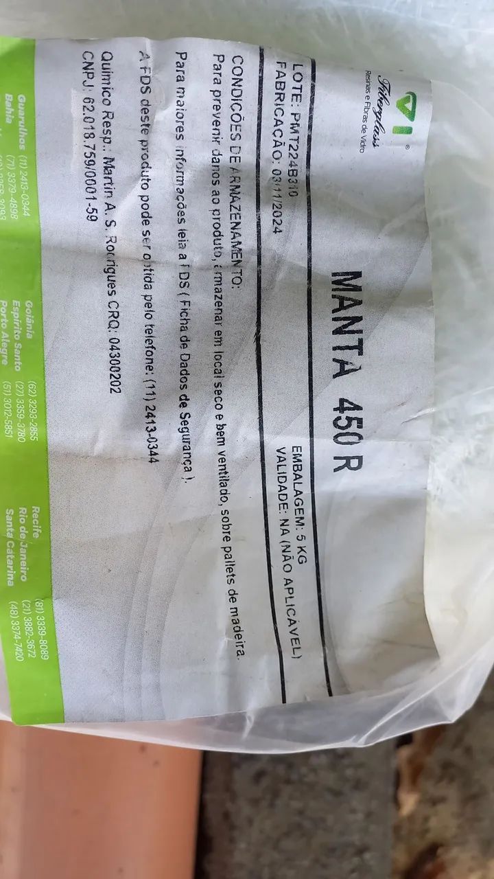 Material fibra para reformas, 400 reais leia.