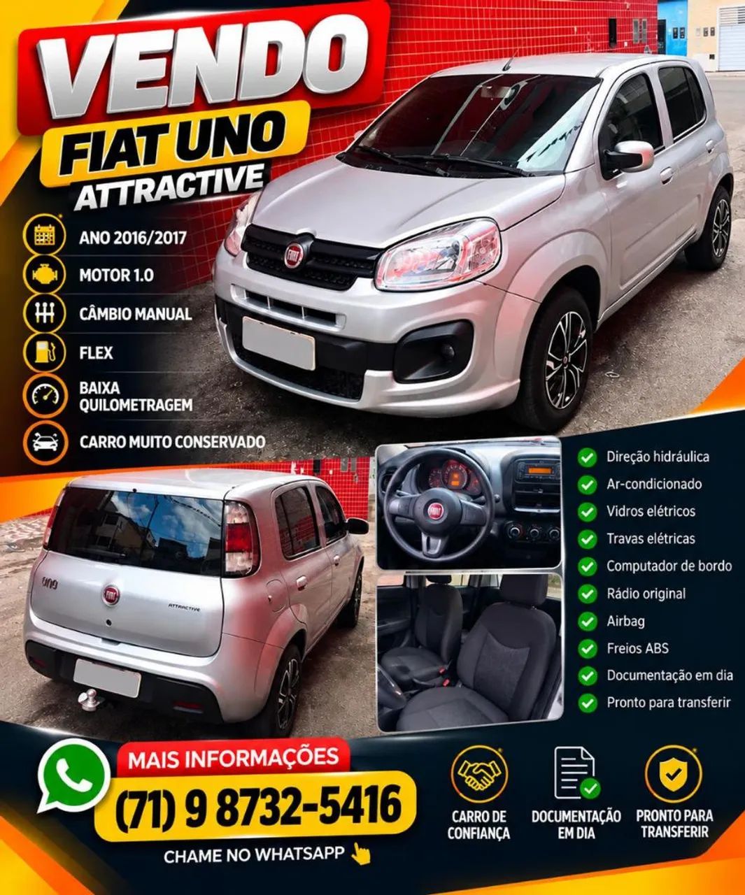 Fiat Uno UNO ATTRACTIVE 1.0 Flex 6V 5p 2017