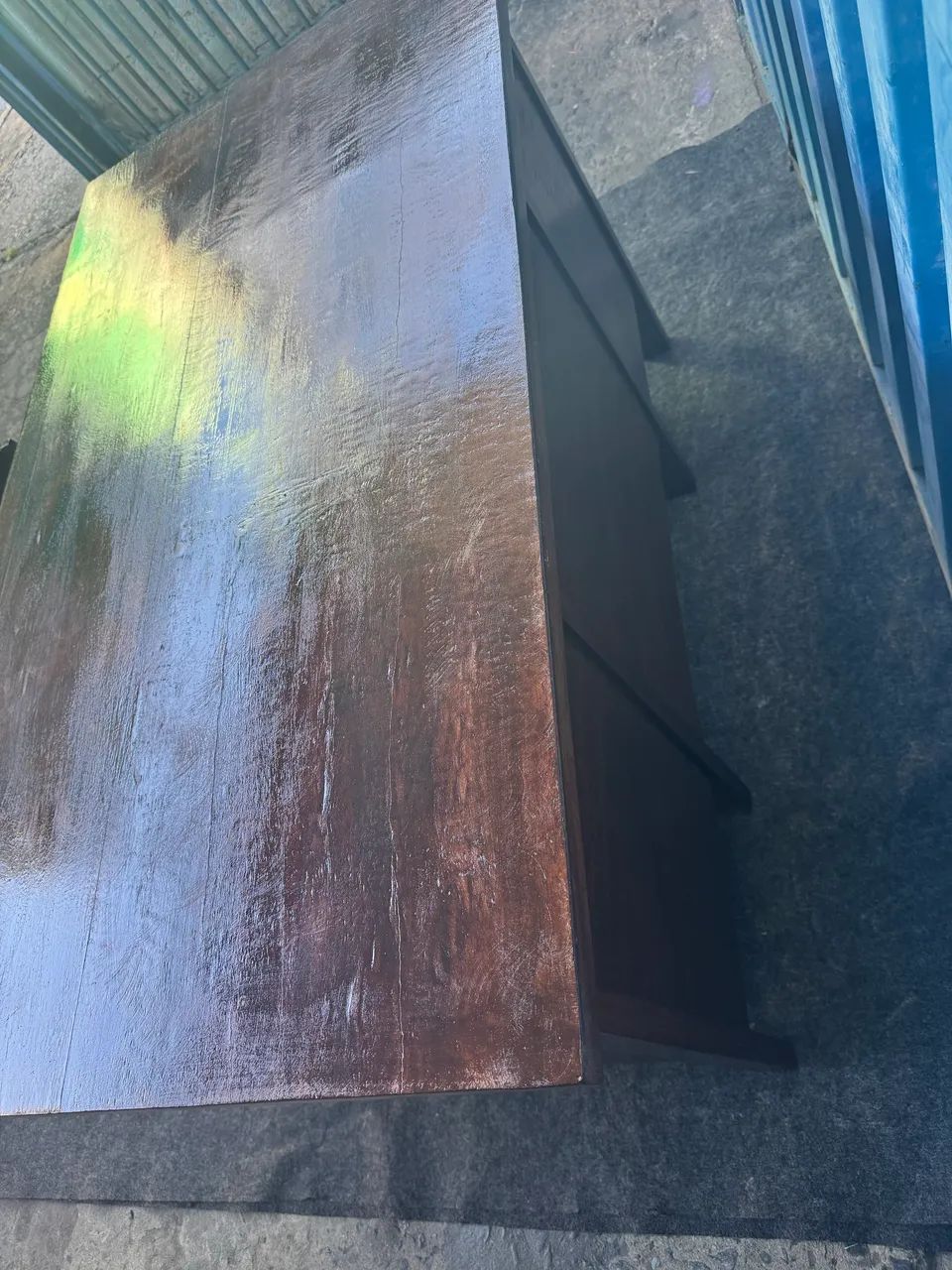 Vendo mesa de escritório de madeira demolição  - Foto 3