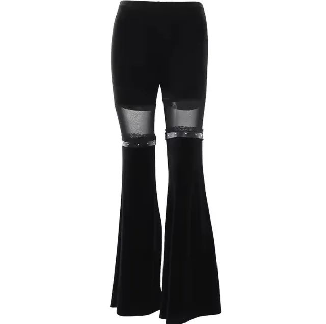calça de veludo flare gótica preta - Foto 3
