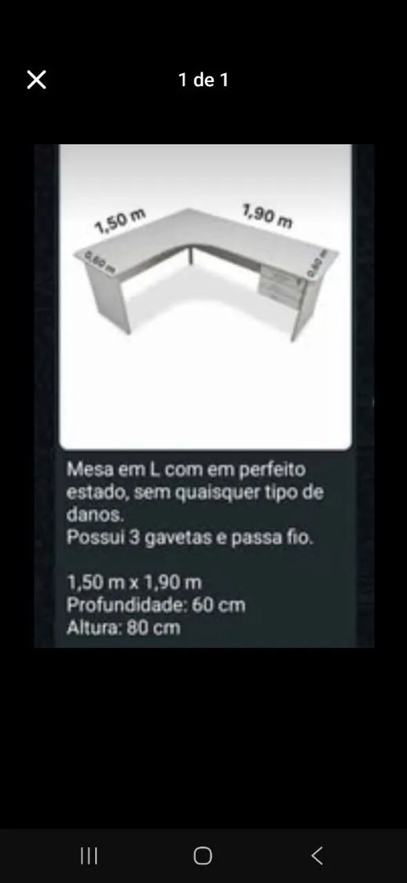 Mesa escrivaninha em L