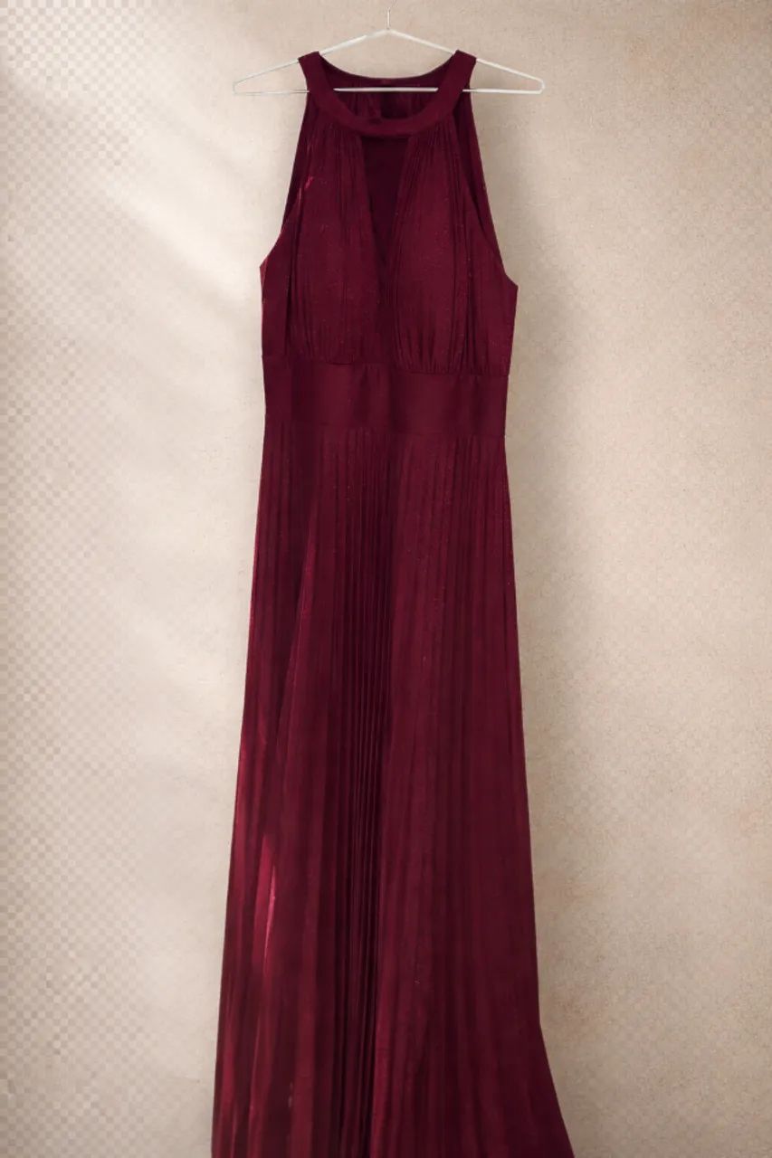 Vestido longo cor Marsala/Vinho - Foto 2