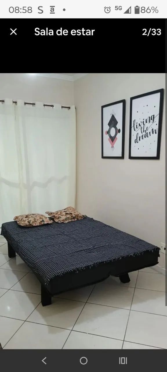 Sofá cama Courino sem rasgos ou furos( leva o Rack de brinde)