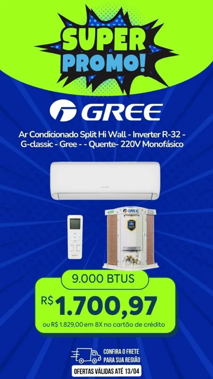 Ar condicionado Split inverter 9.000 BTUS GREE