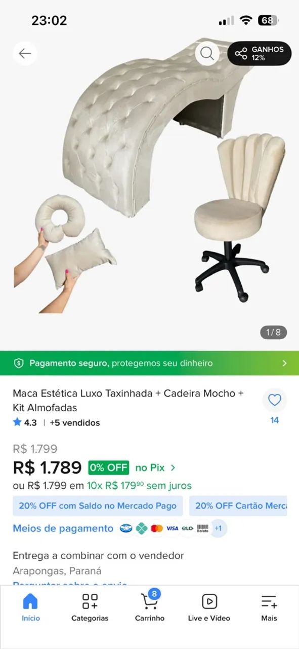 Maca com capa seminova 