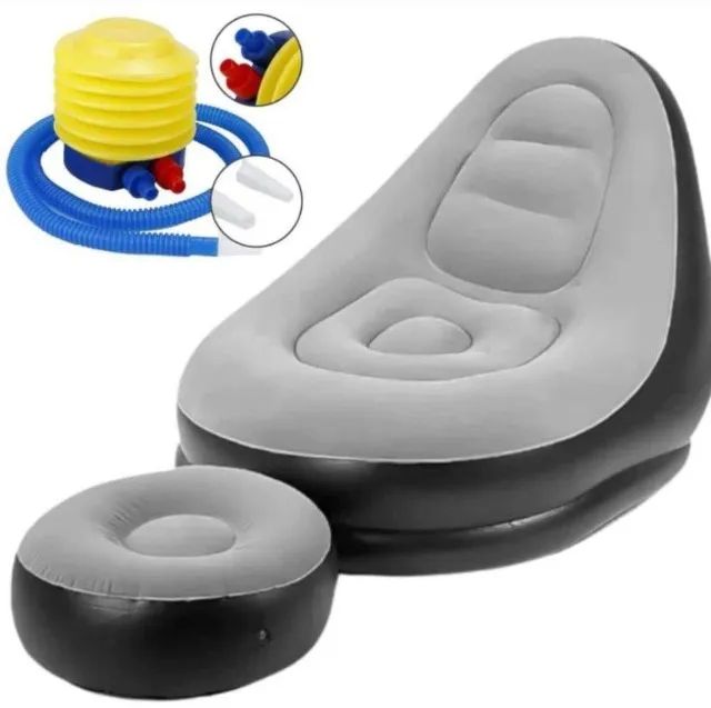 POLTRONA + PUFF INFLÁVEL ULTRA CONFORTO - Foto 3