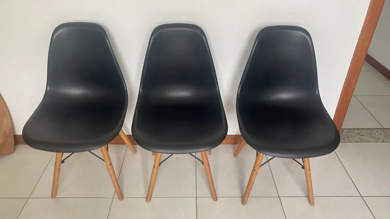 3 Cadeiras Eames Preta - Foto 2