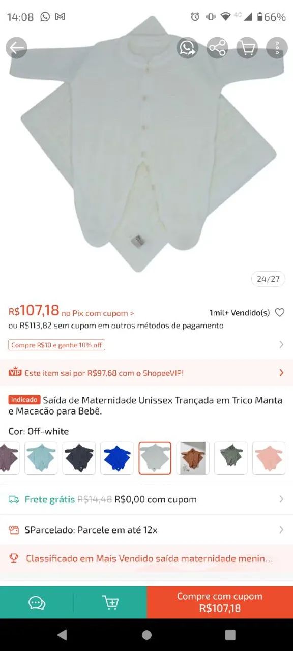 Saída de Maternidade com Manta - usado uma vez - Foto 4