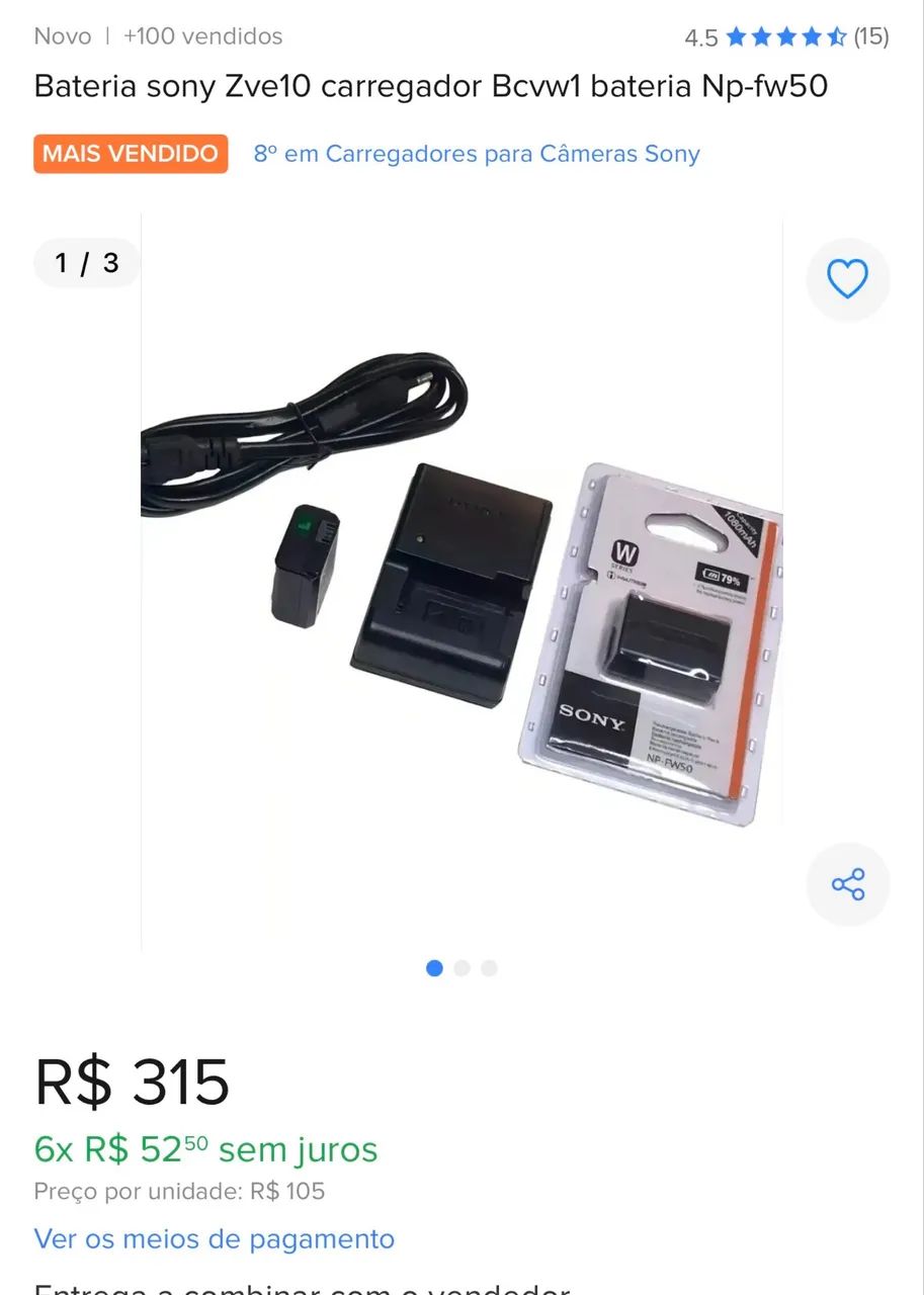 Câmera Profissional Z-VE10 Sony + Kit completo  - Foto 4