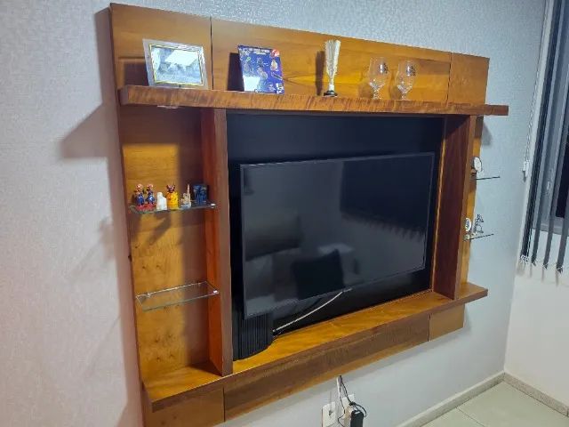 Painel de TV de madeira e com led - Foto 2