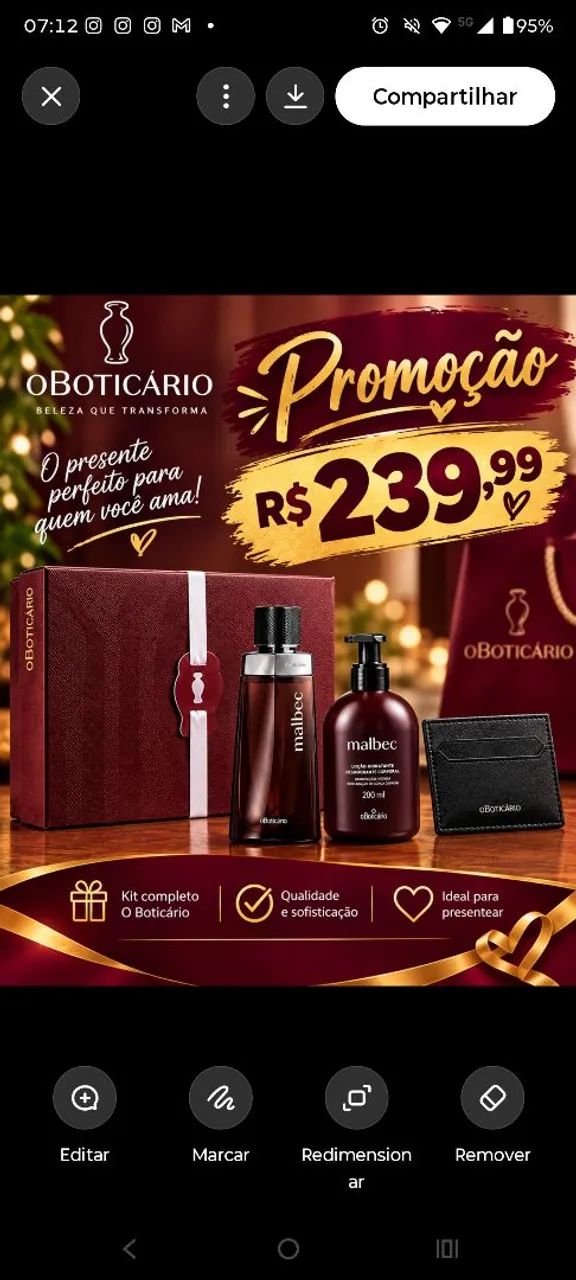 Kit malbec com carteira 
