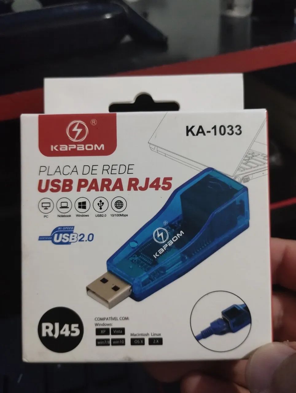 Placa de Rede USB para RJ45 Kapbom 