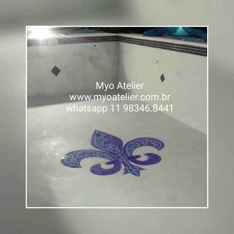 Fundo de piscina flor de lis mosaico - Foto 3