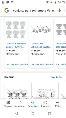 Conjunto de copos com jarra e taças para sobremesa