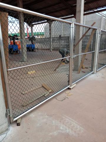 Portão em inox com tela 4 x 2 mt