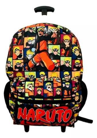Mochila Naruto Com Rodas + Estojo