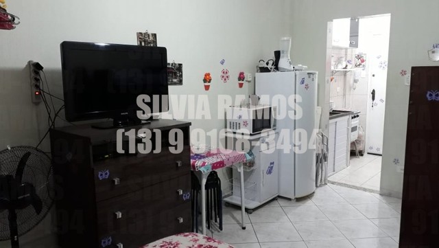 Temporada-sala living aconchegante-Nova Ponta da Praia com Aquário de Santos - Foto 6