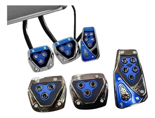 Pedaleira Esportiva Pedais Carro Universal Azul