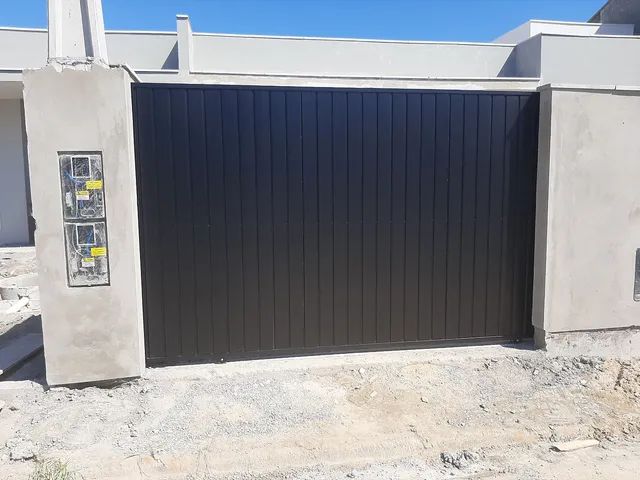 Portao de correr novo medidas 3.44x2.00 aço galvanizado chapa embutida pintura epox - Foto 2