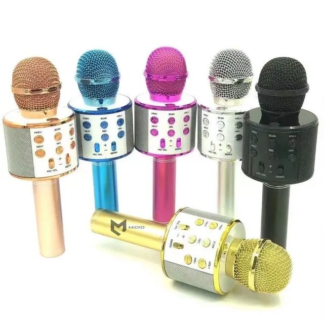 Lacrado Microfone Infantil Bluetooth Portátil Karaokê Recarregável USB/SD/P2 - Foto 4