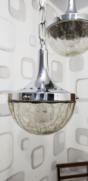 Lustre pendente duplo antigo anos 70 - Foto 2