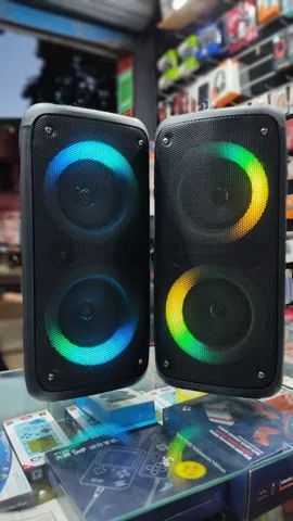 Caixa de Som Amplificada Bluetooth USB FM Aux microfone 