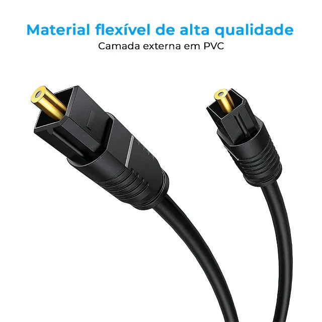 Adaptador Mini Toslink com Cabo De Áudio Óptico 1m 2m 3m 5m 10m Spdif Ótico Digital - Foto 5