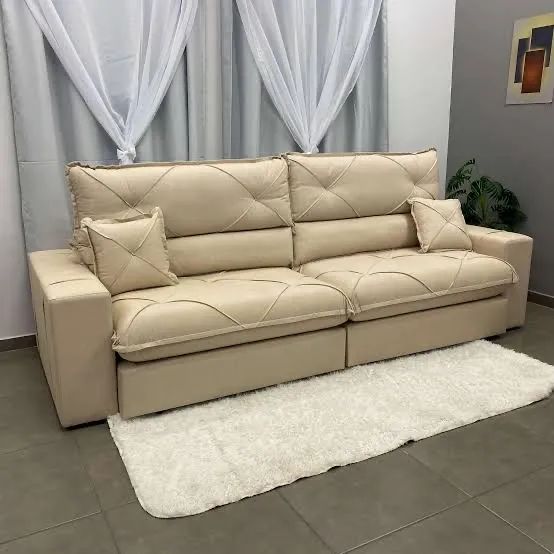 Sofá Retrátil e Reclinável Vienna Design  250cm Molas Ensacadas p765