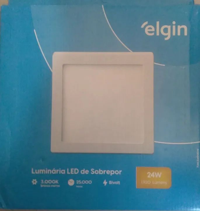 Luminária sobrepor luz quente nova