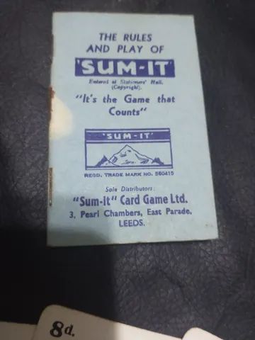 Jogo de cartas Sum-it Jogo de moeda pré-decimal vintage  - Foto 3