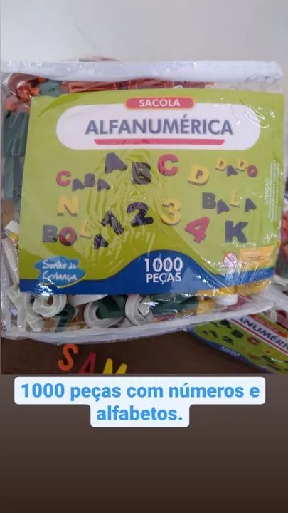 1000 peças Letras e Números para Brincar e Aprender - Foto 3