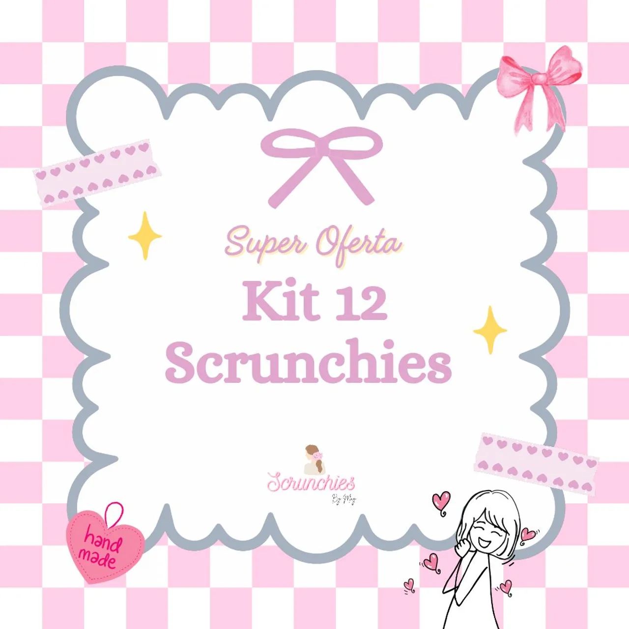 Kit 12 Scrunchies pompom  - Foto 2