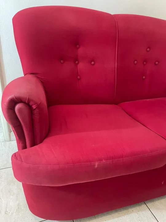 Sofá Vermelho 2 lugares com almofadas removíveis - Foto 5